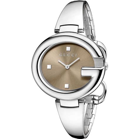 gucci ladies bangle watch with round brown face|Gucci Bangle Round Wristwatches for sale .